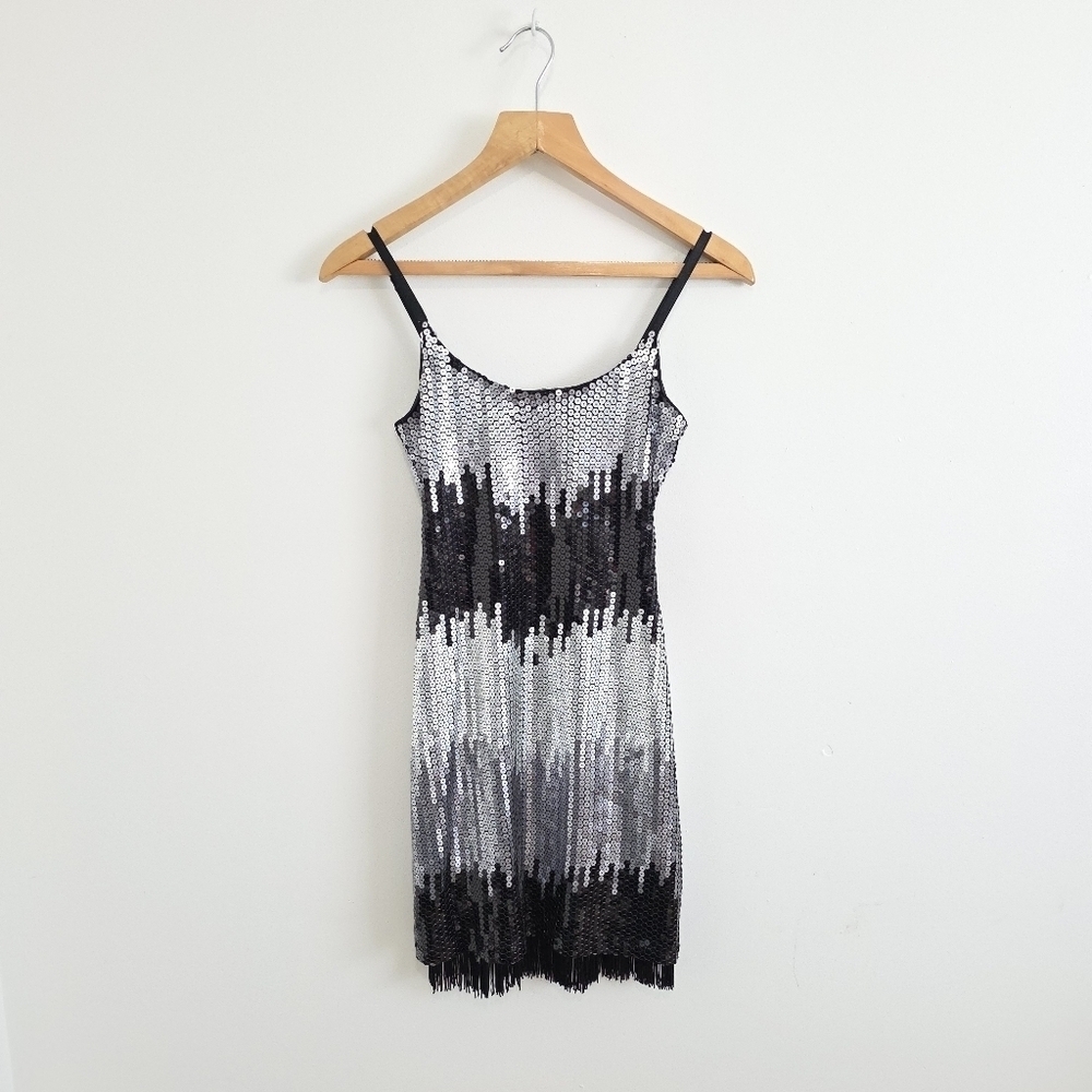 GUESS Sequin Swifty Mini Dress Flapper Style Size Xs